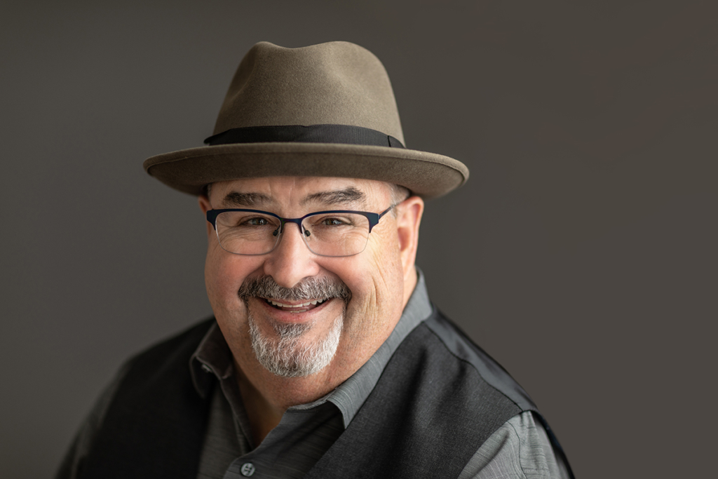 John "Papa" Gros New Orleans musician portrait at Zack Smith Photography studios on Magazine Street.